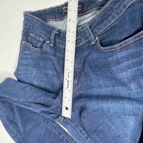 Lee Medium Wash Curvy Fit Mid Rise Bootcut Denim Jeans Stretch Blue Women's Sz 8 - Picture 10 of 13